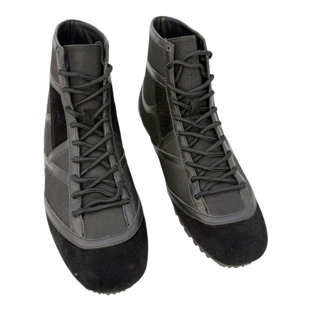 Jimmy Choo Black Leather and Nylon High Top Women’ Sneakers Size 39.5 EU 9.5 US